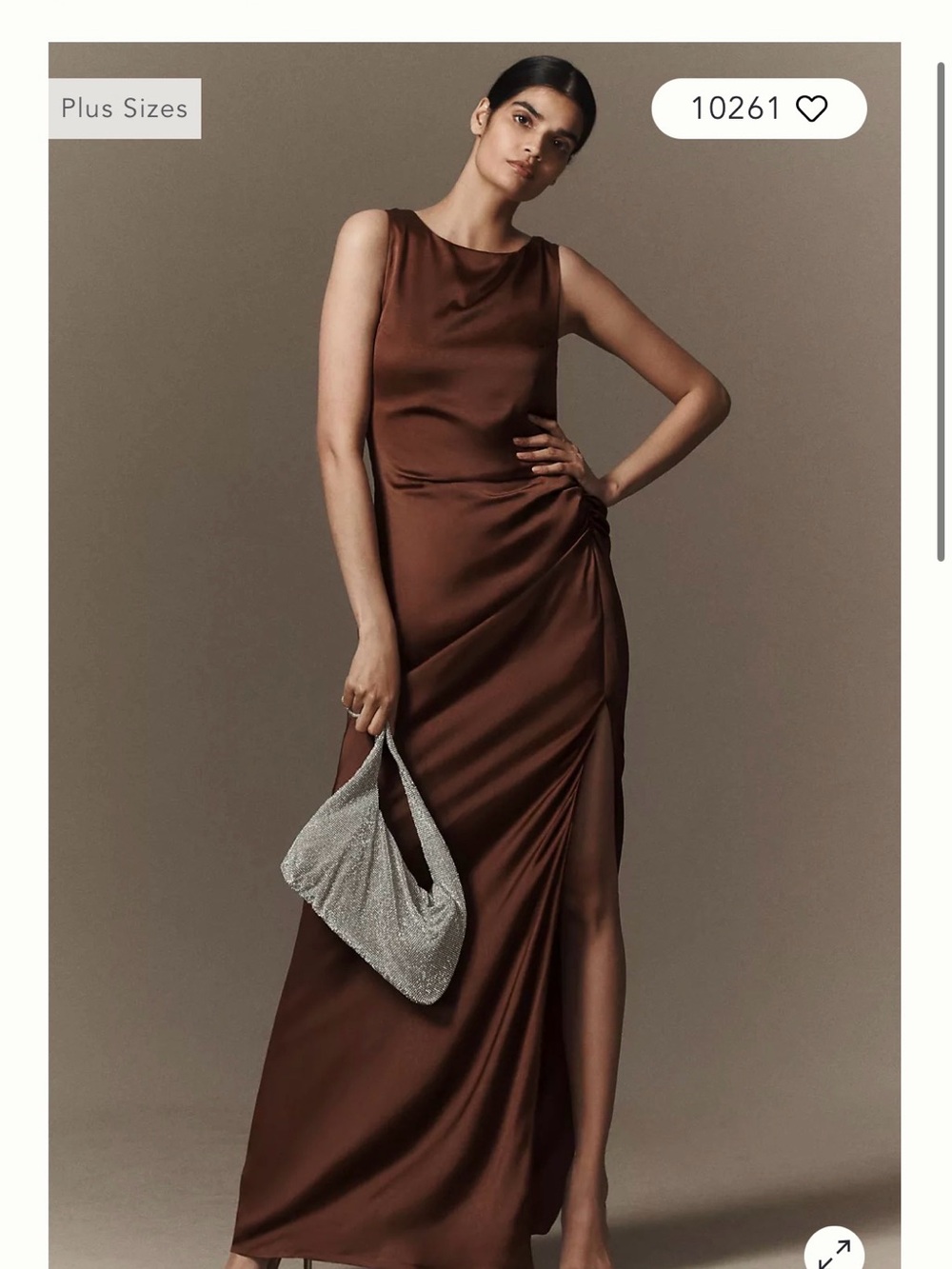 BHLDN Emma High-Neck Satin Maxi Gown